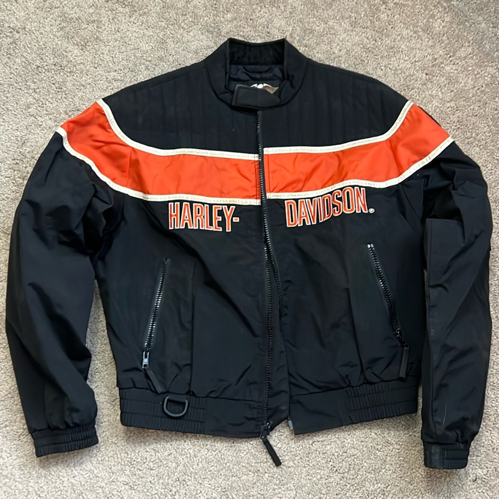 Vintage EUC Harley Davidson nylon riding jacket  kid size XXL